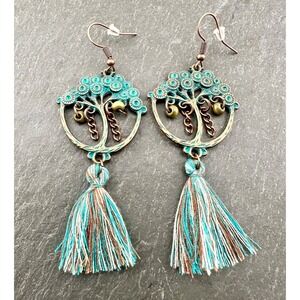 Tree of Life Copper Alloy Tassel Earrings Bohemian